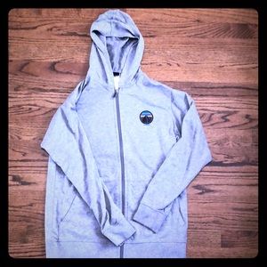 Lightweight Patagonia boys hoodie, grey.
